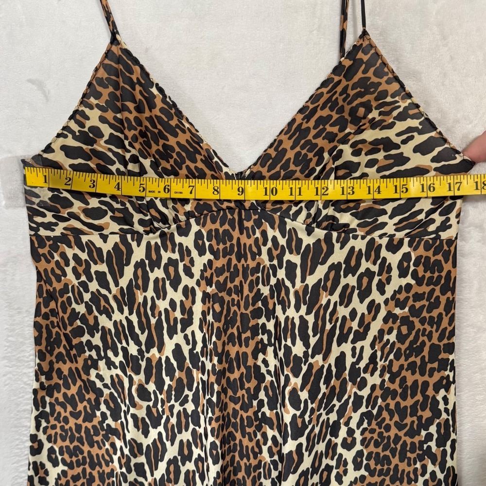 Vintage Vanity Fair Leopard Maxi Slip Dress Size M Nightgown Lingerie Mob Wife - Picture 14 of 16